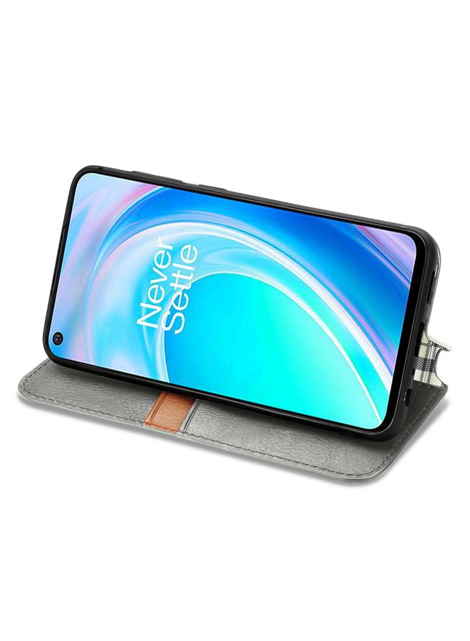 اس-توب جراب لهاتف OnePlus Nord CE 2 Lite 5G جراب هاتف جلدي مغناطيسي مضغوط بشبكة مكعبة - Image 4