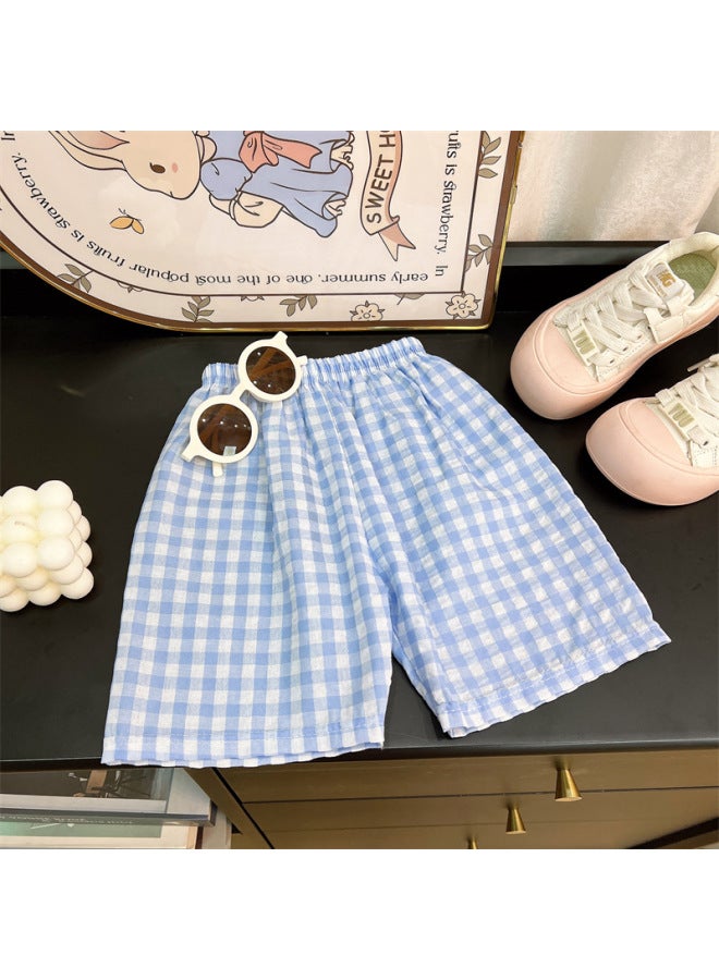 Children's Summer New Plaid Shorts Boys And Girls Thin Pajama Pants Loose Casual Home Shorts Strict Selection Links