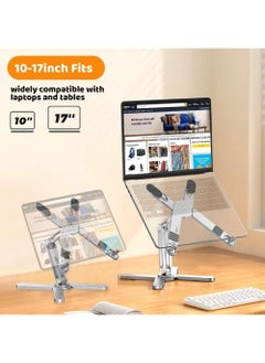 Rock Pow Laptop Stand with 360 Rotating Base Computer Notebook Laptop Riser Metal Holder for Desk Collaborative Work Fully Foldable for Easy Storage Fits All MacBook Laptops up to 16 inches  - Image 5