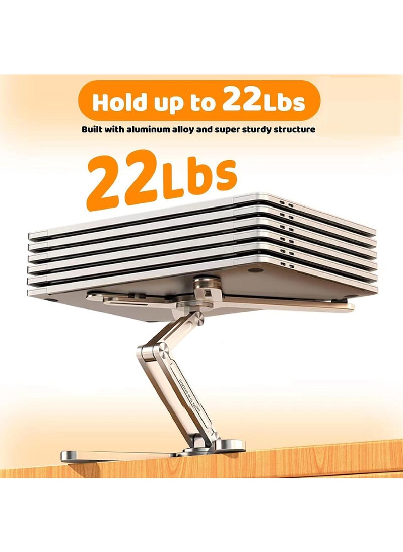 Rock Pow - Laptop Stand with 360 Rotating Base Computer Notebook Laptop Riser Metal Holder for Desk Collaborative Work Fully Foldable for Easy Storage Fits All MacBook Laptops up to 16 inches - Image 1