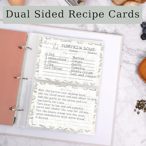 Jubilife Recipe Binder - 3 Ring Binder Recipe Book with Plastic Sleeves, 50 Recipe Cards, and Dividers - to Write Your Own Recipes, Organize and Preserve Your Family's Secret Recipes - Image 4
