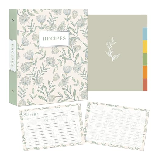 Jubilife Recipe Binder - 3 Ring Binder Recipe Book with Plastic Sleeves, 50 Recipe Cards, and Dividers - to Write Your Own Recipes, Organize and Preserve Your Family's Secret Recipes - Image 1