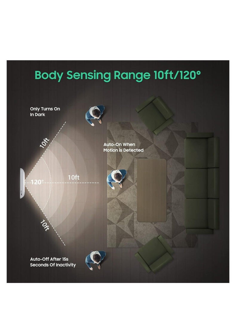 كابتن تيك Motion Sensor Lights Indoor, 2 Pack USB Rechargeable LED Night Light with 3 Modes (AUTO/ON/OFF), Wireless Motion Sensor Light with Magnetic Strips forBedroom, Stair, Kitchen 【Energy Class A】 - Image 3