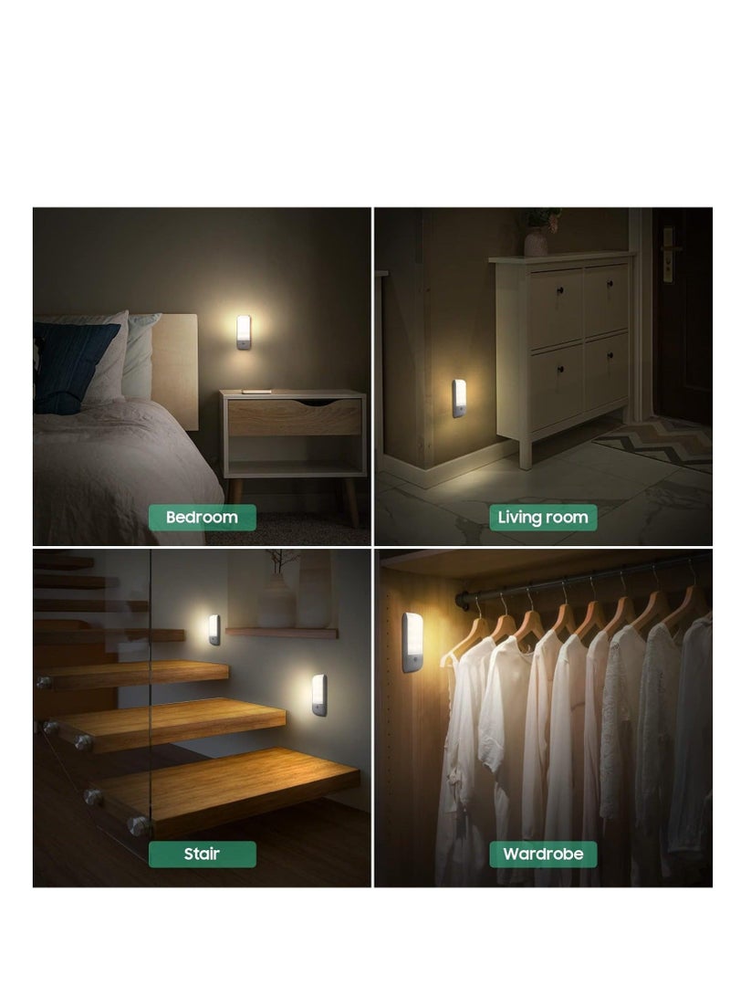 كابتن تيك Motion Sensor Lights Indoor, 2 Pack USB Rechargeable LED Night Light with 3 Modes (AUTO/ON/OFF), Wireless Motion Sensor Light with Magnetic Strips forBedroom, Stair, Kitchen 【Energy Class A】 - Image 5