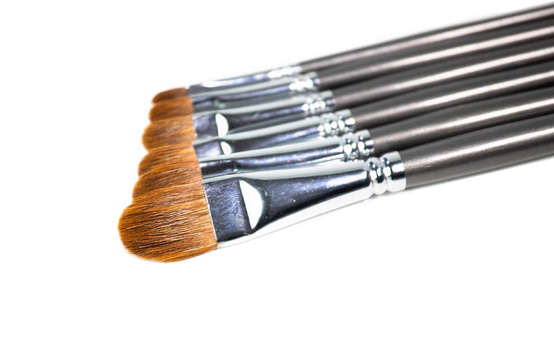 Creative Colors Red Sable Filbert Paint Brushes - Set of 6 Acrylic, Watercolor, Mixed Media or Oil Paint Brushes. Long Handle Professional Art Supplies for Canvas Painting - Image 4