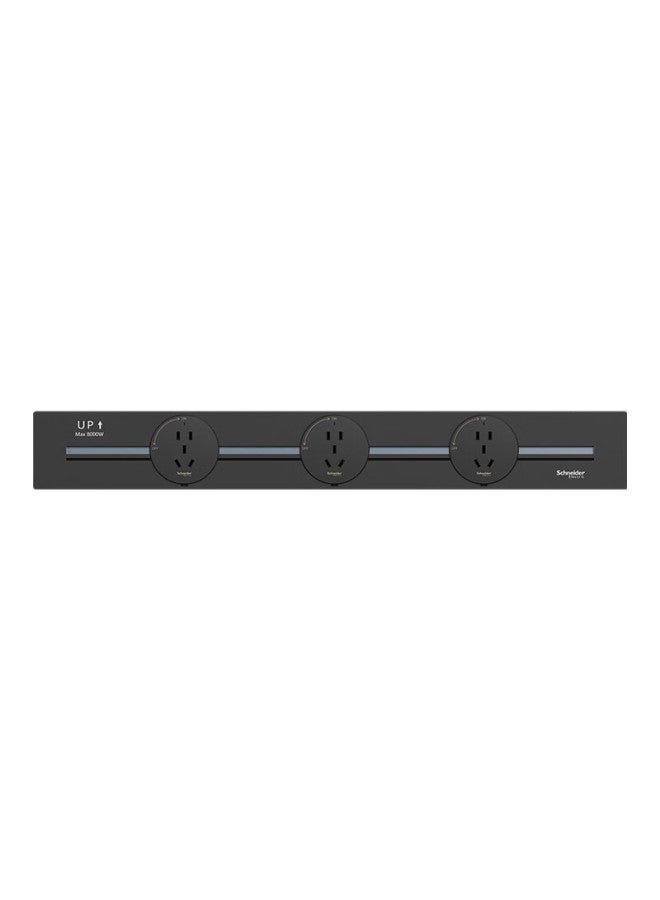 Schneider Electric Surface-mounted Track Socket, Movable Wall Socket With Wall Mounting, 60cm Track + 3 Five-hole Sockets, Black - Image 1