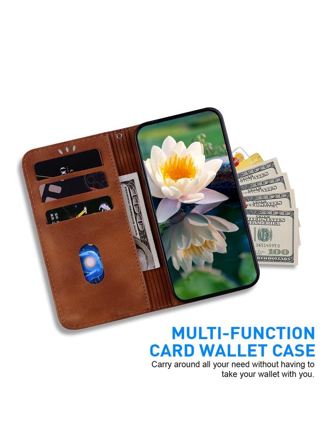 S-TOP Case For Motorola Moto G04s / Moto E14 Lotus Embossed Leather Phone Case - Image 4