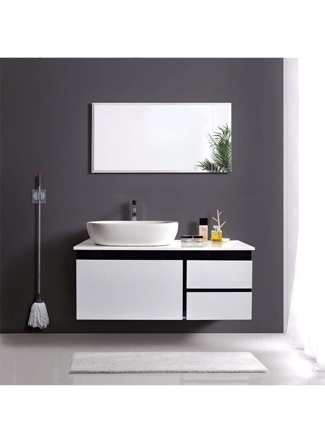 4-Piece Mop and Broom Holder Wall-Mop Storage Rack Plastic Hanging Mop Storage Rack Punch-Free Clip Hook for Bathroom and Kitchen (Gray) - Image 2