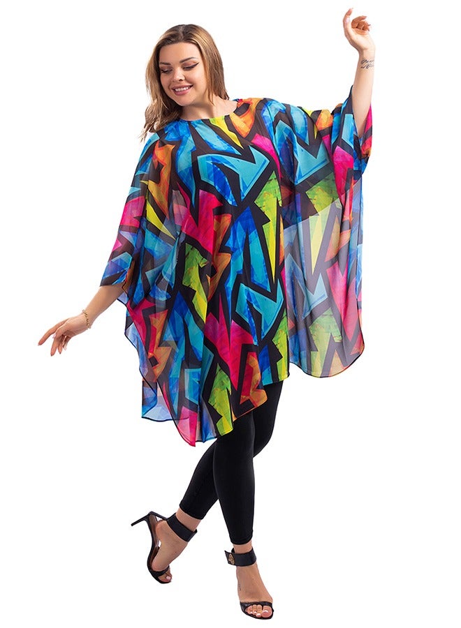 Zmurud "Chiffon Poncho - Printed "  - Image 1