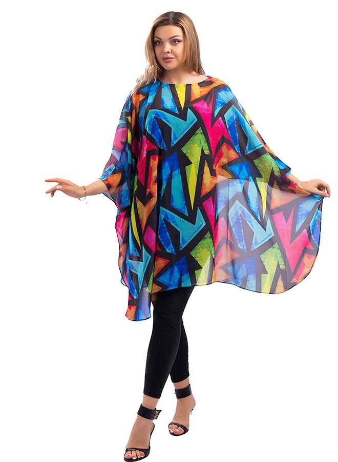 Zmurud "Chiffon Poncho - Printed "  - Image 2