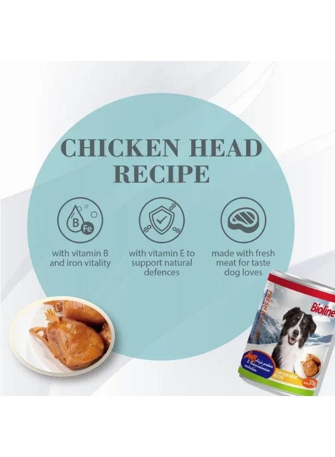 بايولاين طعام الكلاب الرطب المعلب بنكهة رأس الدجاج من بيولاين - ٣٧٥ غرام (عبوة من ١٢ قطعة) - Image 2