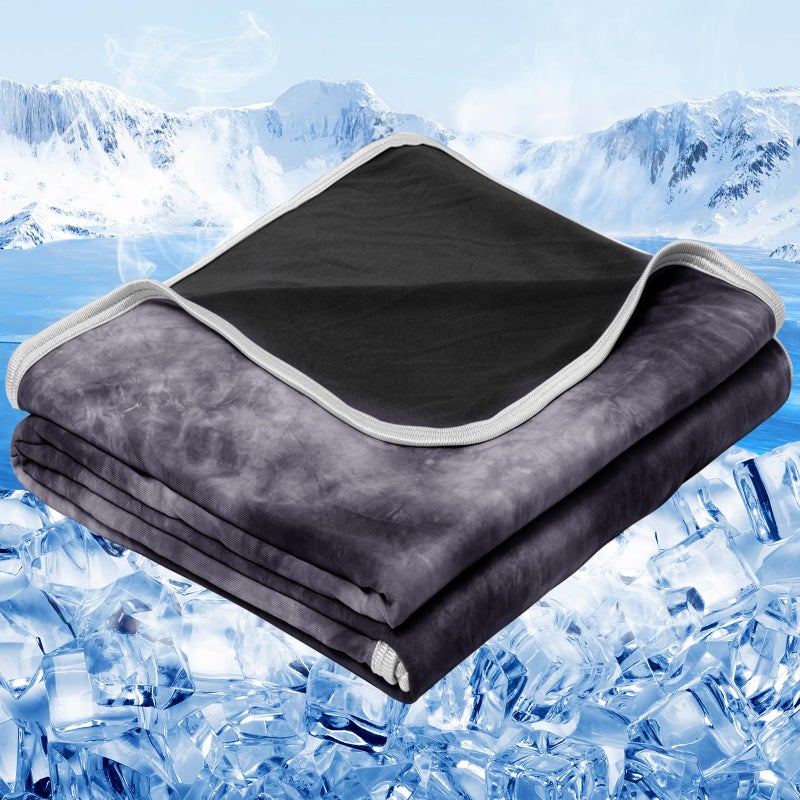 inhand Cooling Blanket Queen Size (90"x90"), Cooling Blankets for Hot Sleepers, Absorbs Heat to Keep Adults Cool for Summer Nights Sweats, Thin Cold Lightweight Blanket for Couch Bed, All Season Use - Image 1