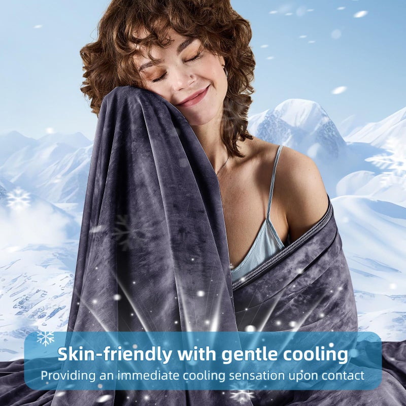 inhand Cooling Blanket Queen Size (90"x90"), Cooling Blankets for Hot Sleepers, Absorbs Heat to Keep Adults Cool for Summer Nights Sweats, Thin Cold Lightweight Blanket for Couch Bed, All Season Use - Image 3
