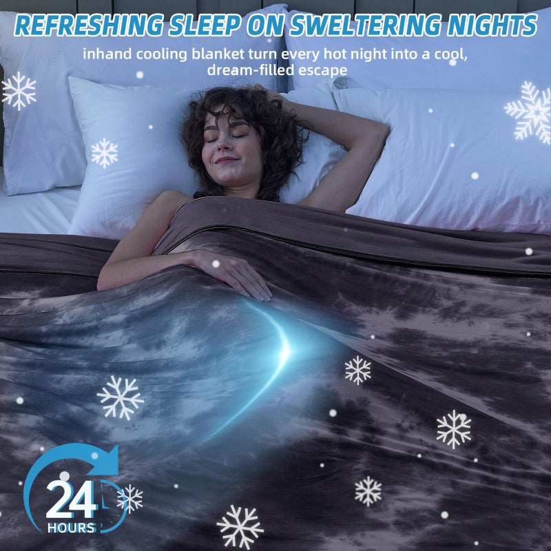 inhand Cooling Blanket Queen Size (90"x90"), Cooling Blankets for Hot Sleepers, Absorbs Heat to Keep Adults Cool for Summer Nights Sweats, Thin Cold Lightweight Blanket for Couch Bed, All Season Use - Image 5