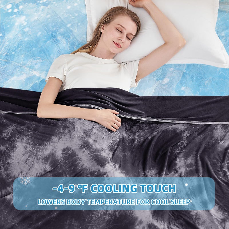 inhand Cooling Blanket Queen Size (90"x90"), Cooling Blankets for Hot Sleepers, Absorbs Heat to Keep Adults Cool for Summer Nights Sweats, Thin Cold Lightweight Blanket for Couch Bed, All Season Use - Image 2
