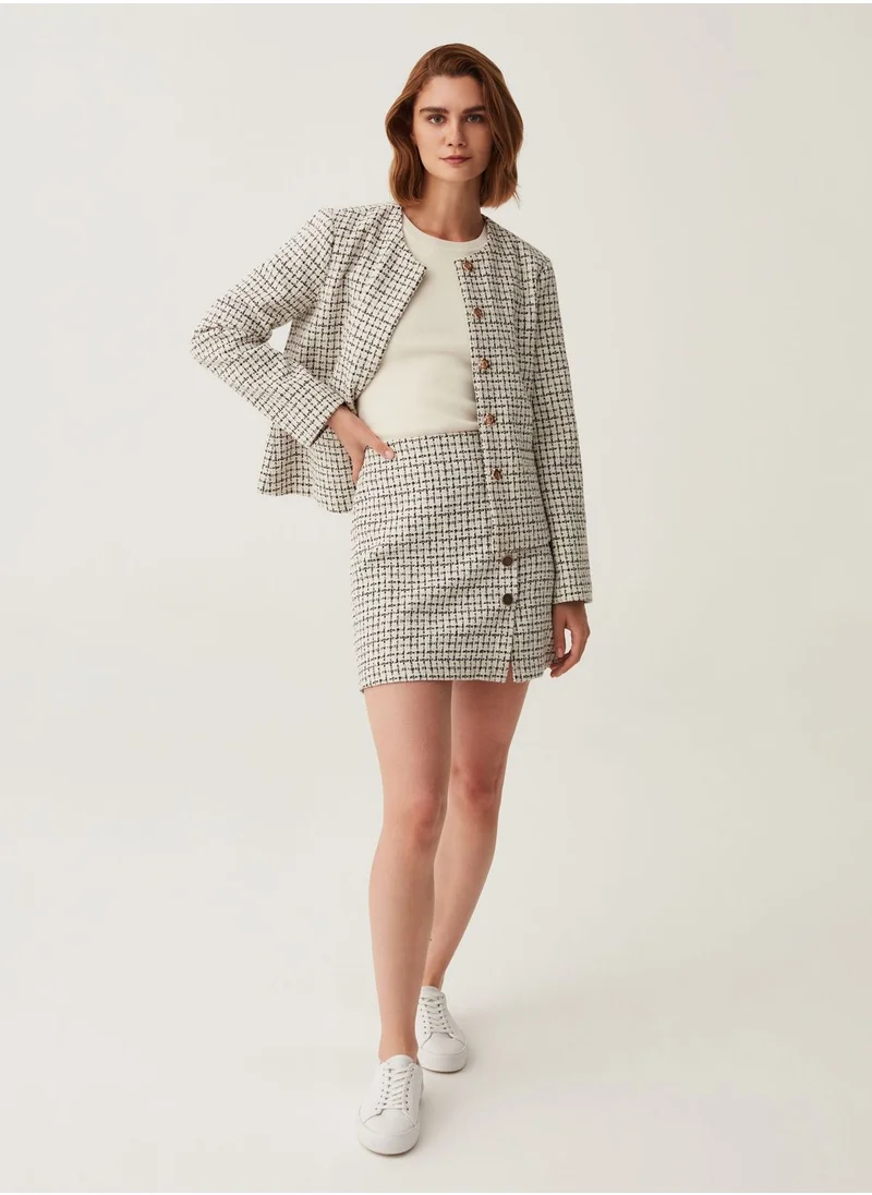 Ovs OVS Tweed Miniskirt With Buttons