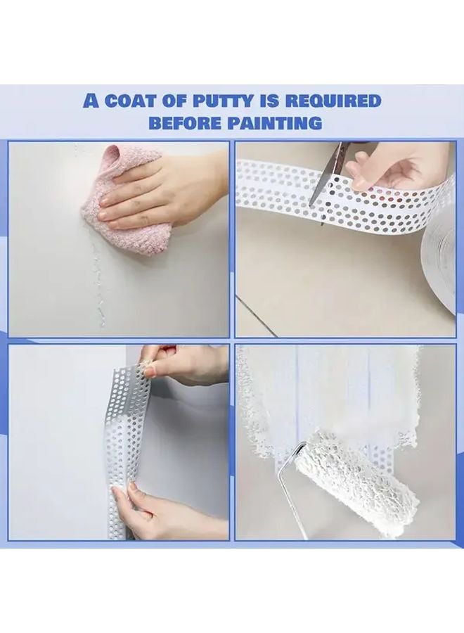 1574 شريط زاوية PVC ذاتي اللصق مقاس 8 بوصات - شريط بلاستيكي متين للنمط المنقط للإصلاحات أسقف الجبس - Image 5