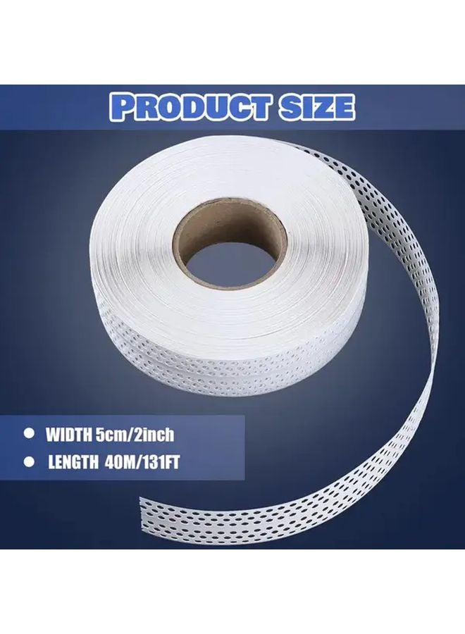 1574 شريط زاوية PVC ذاتي اللصق مقاس 8 بوصات - شريط بلاستيكي متين للنمط المنقط للإصلاحات أسقف الجبس - Image 4