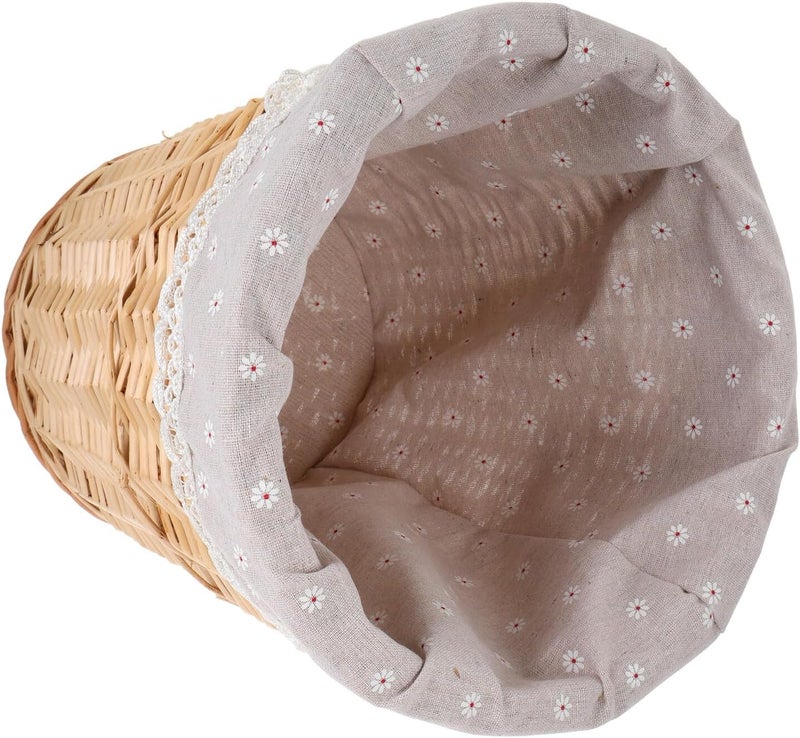Wicker Laundry Hamper Small Hand-woven Rattan Dirty Clothes Basket with Removable Liner Natural Color for Home Organization and Bathroom Storage - Image 1