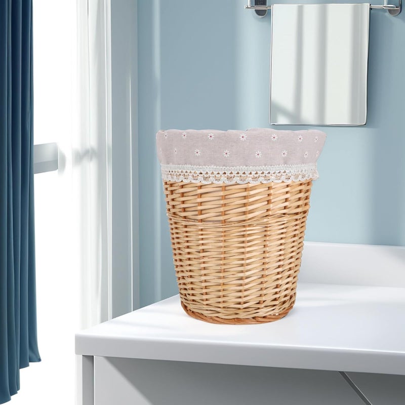 Wicker Laundry Hamper Small Hand-woven Rattan Dirty Clothes Basket with Removable Liner Natural Color for Home Organization and Bathroom Storage - Image 5
