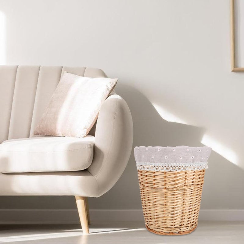 Wicker Laundry Hamper Small Hand-woven Rattan Dirty Clothes Basket with Removable Liner Natural Color for Home Organization and Bathroom Storage - Image 4