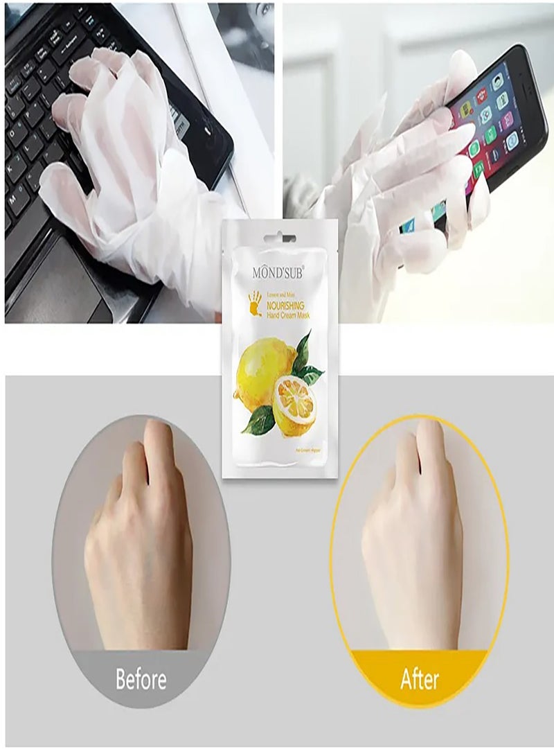 Mond'sub - Moroccan Lemon and Mint Magic Exfoliating and Moisturizing Hand Gloves 5 Pairs - Image 1
