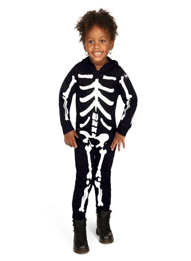 Tipsy Elves Kids Skeleton Halloween Costume Jumpsuit for Babies and Toddlers - Unisex Sizing - Spooky White Skeleton Halloween Costume For Boys and Girls Size 2T - Image 1