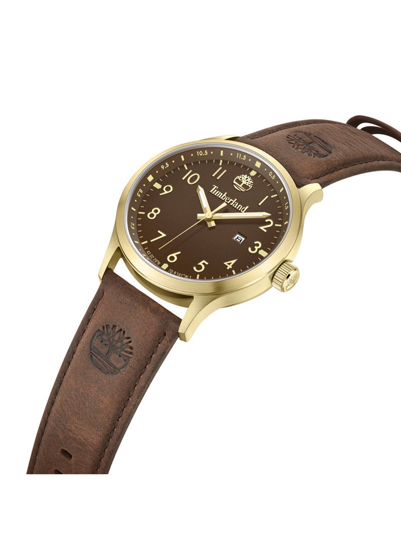 Timberland Men Trumbull Brown Dial Leather Strap Analog Watch for Men, 45mm - Image 2