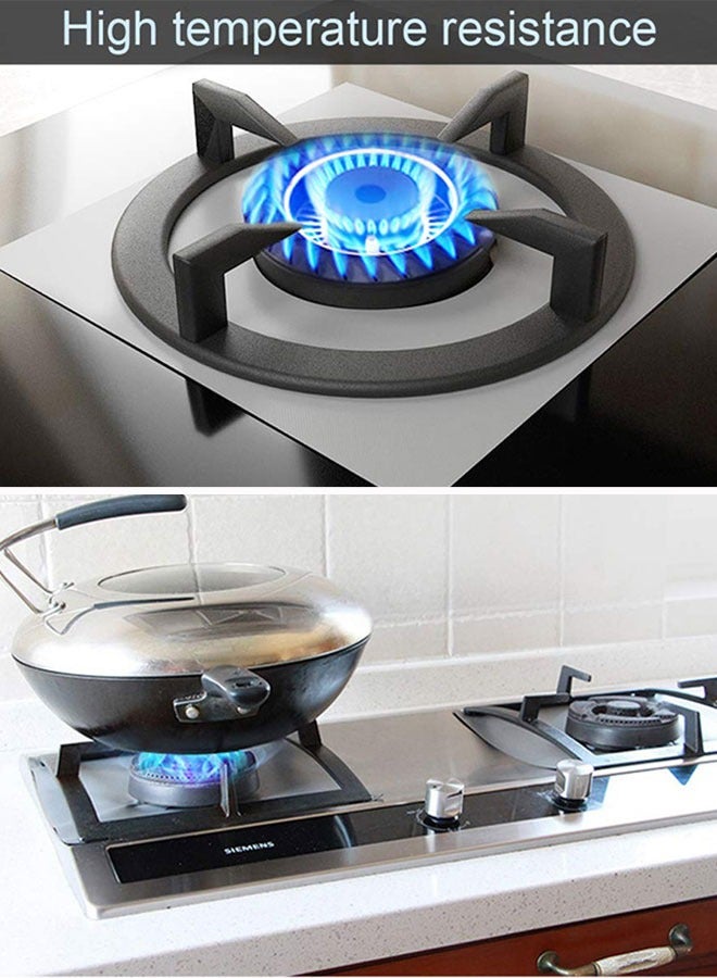 وهاواي 8PCS Stove Burner Covers Gas Stove Protectors Silver Double Thickness, Reusable, Non-Stick, Fast Clean Gas Stove Burner Liners for Kitchen/Cooking. Size 27x27cm BPA Free - Image 5