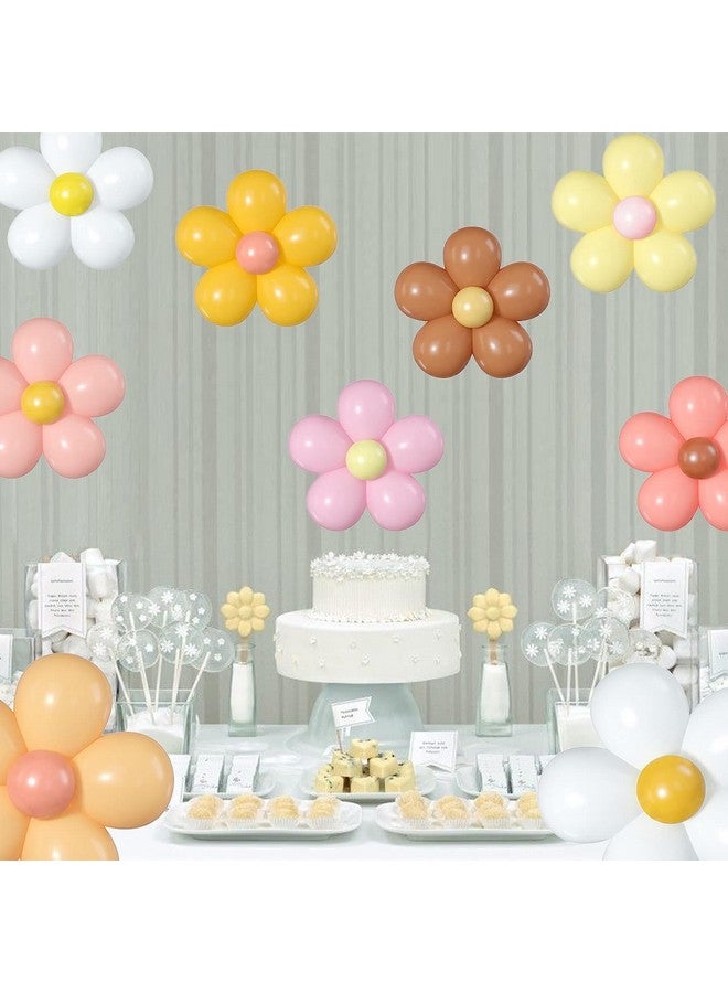 TOYXE Rubber Daisy Flower Balloons DIY Kit Party Decorations For Birthday Baby Shower Wedding Anniversary Set Of 104 Pcs, Multi - Image 4