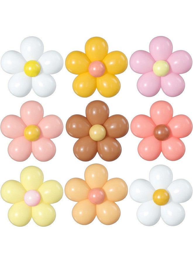 TOYXE Rubber Daisy Flower Balloons DIY Kit Party Decorations For Birthday Baby Shower Wedding Anniversary Set Of 104 Pcs, Multi - Image 1