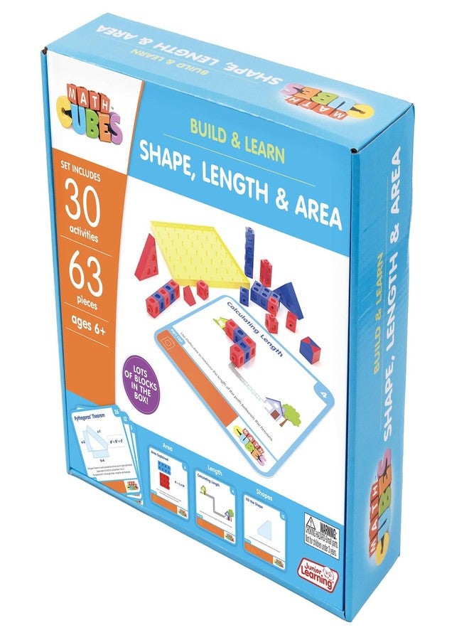 Junior Learning: Mathcubes - Shape, Length & Area - 30 Activity Set, Build & Learn, Blocks & Boards Hands On Math, Educational Set, Kids Ages 4+ - Image 5