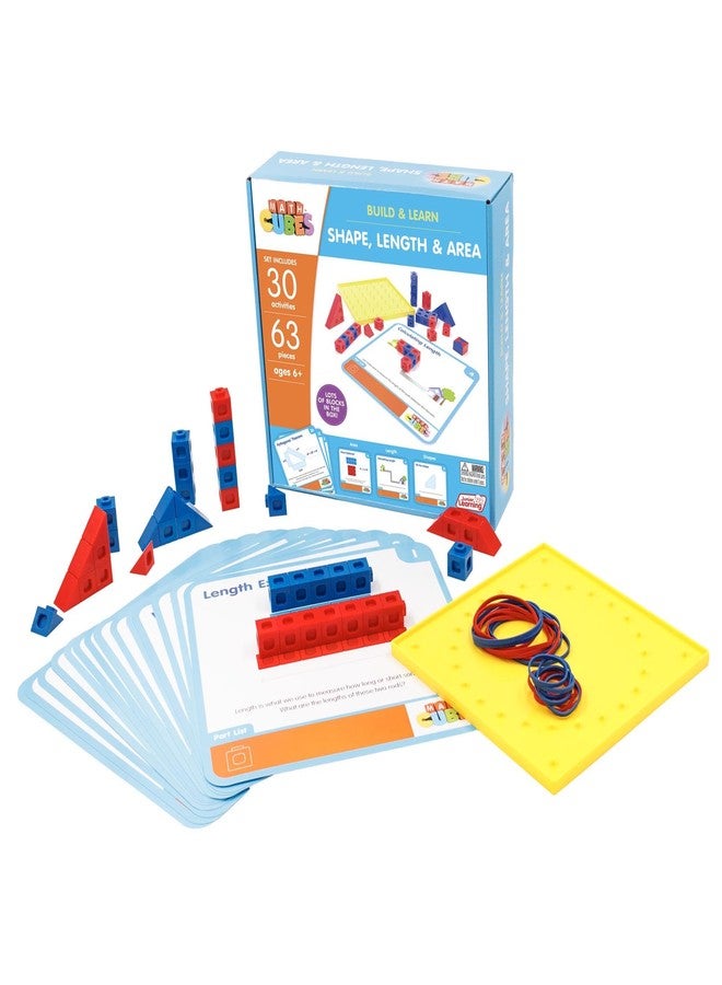 Junior Learning: Mathcubes - Shape, Length & Area - 30 Activity Set, Build & Learn, Blocks & Boards Hands On Math, Educational Set, Kids Ages 4+ - Image 2
