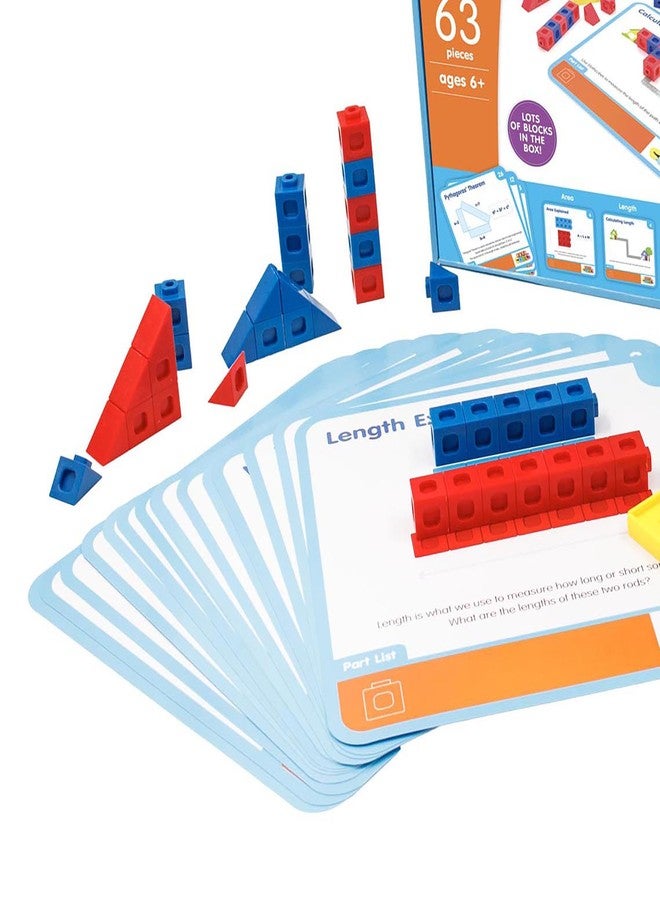Junior Learning: Mathcubes - Shape, Length & Area - 30 Activity Set, Build & Learn, Blocks & Boards Hands On Math, Educational Set, Kids Ages 4+ - Image 3