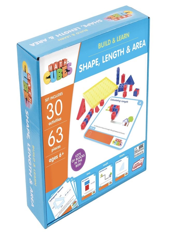 Junior Learning: Mathcubes - Shape, Length & Area - 30 Activity Set, Build & Learn, Blocks & Boards Hands On Math, Educational Set, Kids Ages 4+ - Image 4
