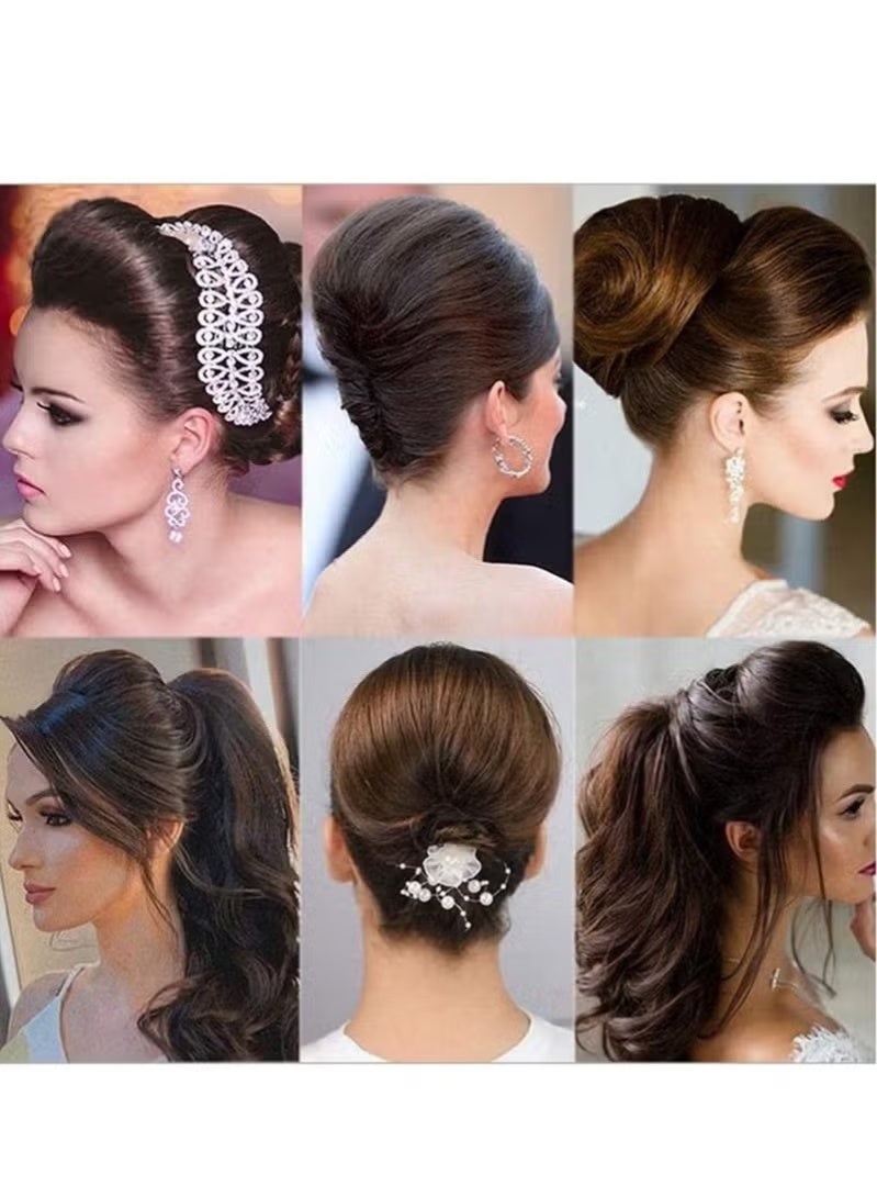 2 PCS Invisible Fluffy Hair Pad Puff Hair Head Cushion Synthetic Hair Pad Clip Invisible False Hair Clip Bun Bump It Up Volume Hair Base for Women Girls - Image 3