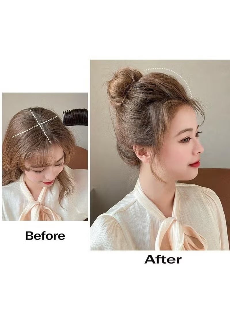 2 PCS Invisible Fluffy Hair Pad Puff Hair Head Cushion Synthetic Hair Pad Clip Invisible False Hair Clip Bun Bump It Up Volume Hair Base for Women Girls - Image 5