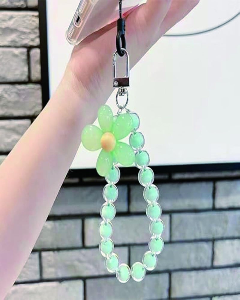 INOCEAN 3 Pcs Phone Charm, Bag Charms, Beaded Flower Phone Lanyard, Cute and Stylish Phone Strap for Girls and Women, Pink, Blue, and Multicolor Design, Phone Charms for Girls - Image 5