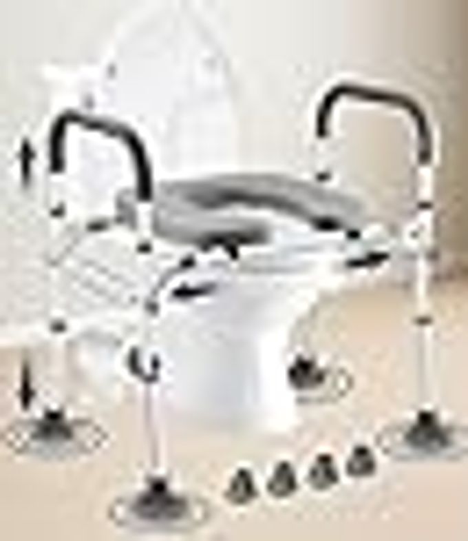 TOILET SEAT RISER WITH HANDLES 500LB RAISED TOILET SEAT ADJUSTABLE HEIGHT WIDTH HANDICAP RAISED TOILET CHAIR FOR SENIORS FIT ANY TOILET