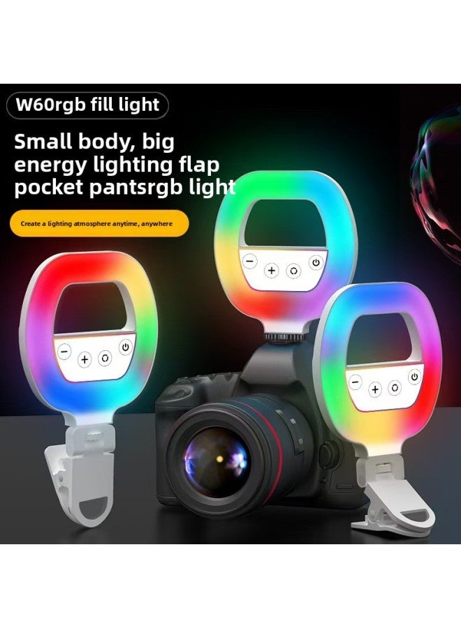 general W60 Mobile Phone Fill Light Mini Portable Photo Video Selfie Beauty RGB Clip Fill Light Camera Pocket Light-Specifications:W60 Three-color Fill Light - Image 4