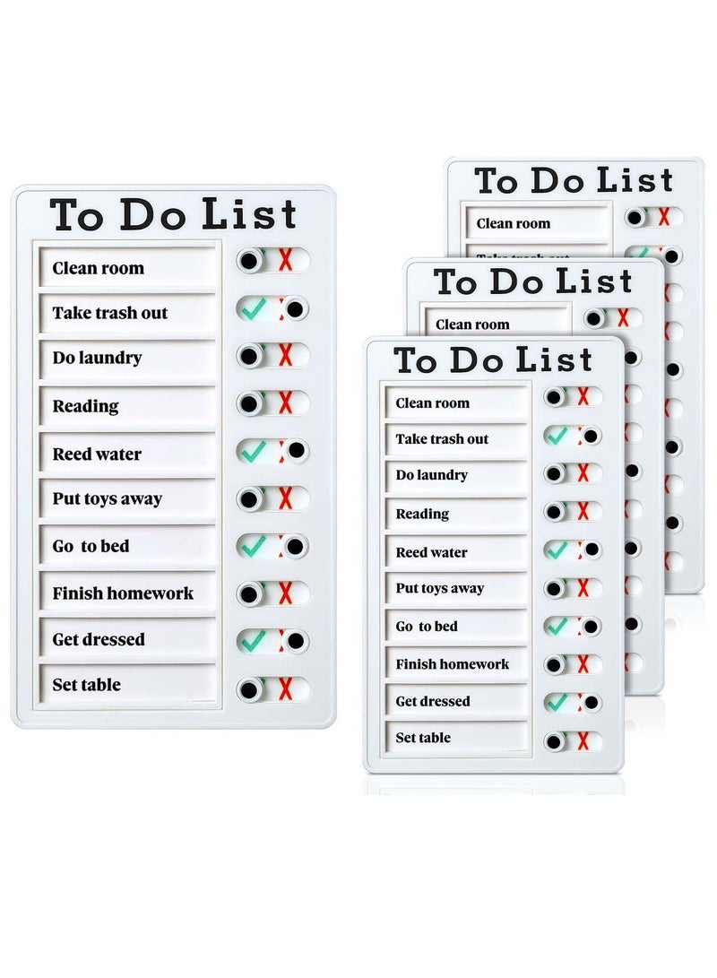 Daily Task Planner, Portable Checklist Board, Memo Reminder Chart, DIY Home Organization, 4 Pack