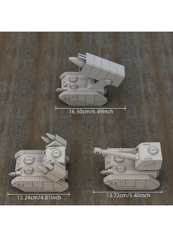 H68 Tank B RPG Sci Fi Miniature Futuristic Gray Battle Machine With Missile Launcher - Image 3