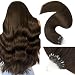 LaaVoo Microlink Hair Extensions Human Hair Brown Micro Beads Hair Extensions Dark Brown 50g 50s 18 Inch - Image 2