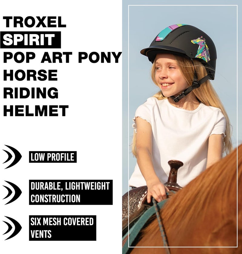 Troxel Spirit Helmet Black Duratec - Equestrian Riding Helmet - Image 2