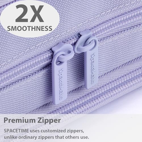 SPACEMATE Pencil Case Pouch Box Bag School Supplies Girls Boys Kids, Cute Preppy Stuff Big Capacity Aesthetic Pen Organizer, Back to College Stationary, Purple, Extra Large Style, 2300ml - Image 4