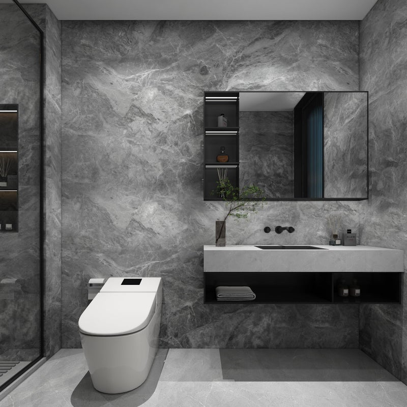 TOTIO Gray Marble Contact Paper Textured Grey Granite Wallpaper Peel Stick Countertop Contact Paper Removable Waterproof Adhesive Thick Matte Marble Look Wall Paper Roll Kitchen Table Vinyl Wrap - Image 3