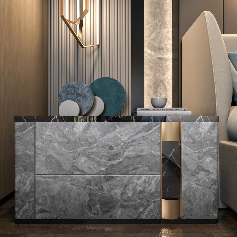 TOTIO Gray Marble Contact Paper Textured Grey Granite Wallpaper Peel Stick Countertop Contact Paper Removable Waterproof Adhesive Thick Matte Marble Look Wall Paper Roll Kitchen Table Vinyl Wrap - Image 4