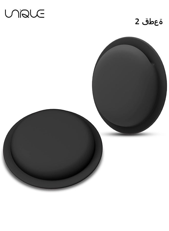 يونيك 2 حزم حالة AirTag ، حامل AirTag ، ملحقات AirTag ، سيليكون قابل لللصق ، مقاوم للماء مضاد للخدش حالة AirTag ، حامل Air Tag للأطفال (أسود) - Image 1