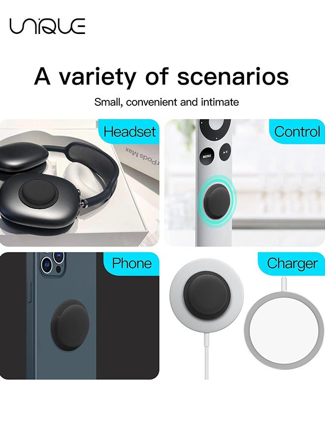 يونيك 2 حزم حالة AirTag ، حامل AirTag ، ملحقات AirTag ، سيليكون قابل لللصق ، مقاوم للماء مضاد للخدش حالة AirTag ، حامل Air Tag للأطفال (أسود) - Image 5