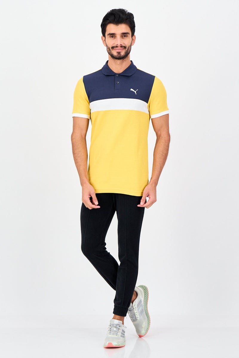 PUMA Men Slim Fit Short Sleeve Outdoor Polo Shirt, Yellow - Image 4